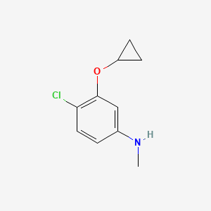 molecular formula C10H12ClNO B14839377 4-Chloro-3-cyclopropoxy-N-methylaniline 