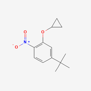 molecular formula C13H17NO3 B14839406 4-Tert-butyl-2-cyclopropoxy-1-nitrobenzene 