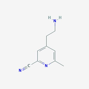 molecular formula C9H11N3 B14839443 4-(2-Aminoethyl)-6-methylpyridine-2-carbonitrile 