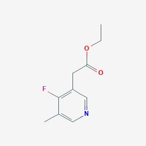 molecular formula C10H12FNO2 B14839453 Ethyl 4-fluoro-3-methylpyridine-5-acetate 