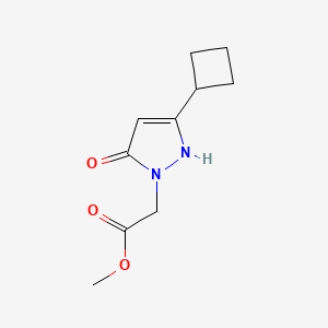 molecular formula C10H14N2O3 B1483946 methyl 2-(3-cyclobutyl-5-hydroxy-1H-pyrazol-1-yl)acetate CAS No. 2097967-27-4