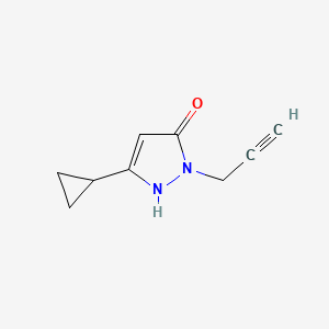 molecular formula C9H10N2O B1483950 3-环丙基-1-(丙-2-炔-1-基)-1H-吡唑-5-醇 CAS No. 2092103-53-0