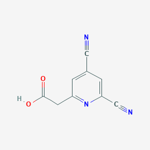 molecular formula C9H5N3O2 B14839512 (4,6-Dicyanopyridin-2-YL)acetic acid 