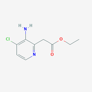 molecular formula C9H11ClN2O2 B14839520 Ethyl (3-amino-4-chloropyridin-2-YL)acetate 