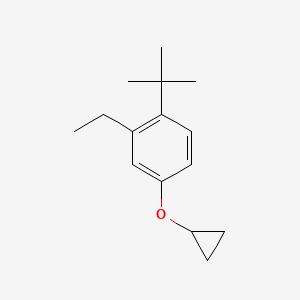 molecular formula C15H22O B14839528 1-Tert-butyl-4-cyclopropoxy-2-ethylbenzene 