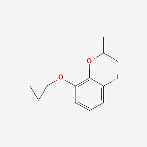 molecular formula C12H15IO2 B14839529 1-Cyclopropoxy-3-iodo-2-isopropoxybenzene 