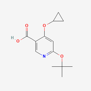 molecular formula C13H17NO4 B14839539 6-Tert-butoxy-4-cyclopropoxynicotinic acid 