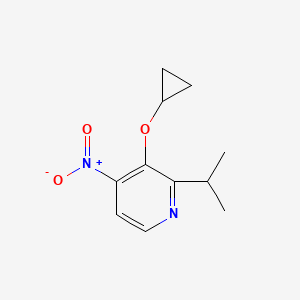 molecular formula C11H14N2O3 B14839554 3-Cyclopropoxy-2-isopropyl-4-nitropyridine CAS No. 1243360-13-5