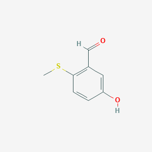 molecular formula C8H8O2S B14839572 5-Hydroxy-2-(methylthio)benzaldehyde 