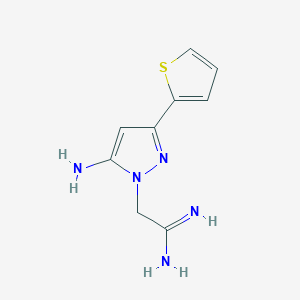 molecular formula C9H11N5S B1483961 2-(5-amino-3-(thiophen-2-yl)-1H-pyrazol-1-yl)acetimidamide CAS No. 2092480-90-3