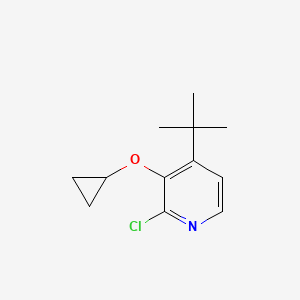 molecular formula C12H16ClNO B14839620 4-Tert-butyl-2-chloro-3-cyclopropoxypyridine 