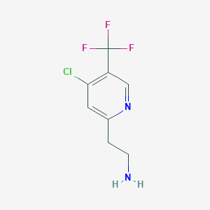 molecular formula C8H8ClF3N2 B14839621 2-[4-Chloro-5-(trifluoromethyl)pyridin-2-YL]ethanamine 