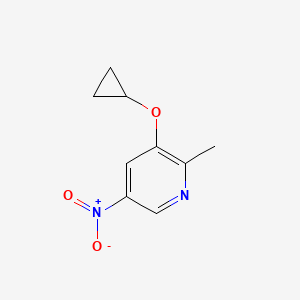 molecular formula C9H10N2O3 B14839625 3-Cyclopropoxy-2-methyl-5-nitropyridine 