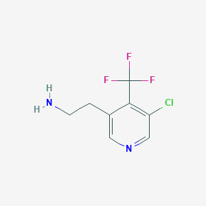 molecular formula C8H8ClF3N2 B14839636 2-[5-Chloro-4-(trifluoromethyl)pyridin-3-YL]ethanamine 