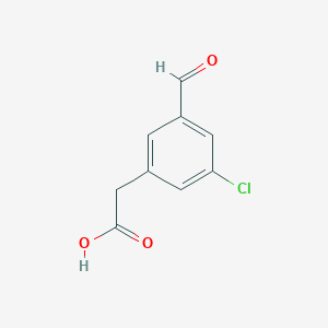 molecular formula C9H7ClO3 B14839648 (3-Chloro-5-formylphenyl)acetic acid 