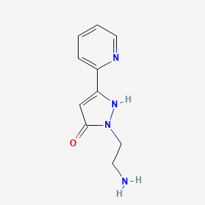 molecular formula C10H12N4O B1483965 1-(2-aminoethyl)-3-(pyridin-2-yl)-1H-pyrazol-5-ol CAS No. 2090956-89-9