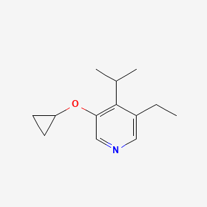 molecular formula C13H19NO B14839656 3-Cyclopropoxy-5-ethyl-4-isopropylpyridine 