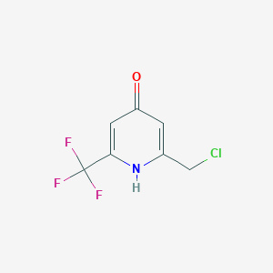 molecular formula C7H5ClF3NO B14839668 2-(Chloromethyl)-6-(trifluoromethyl)pyridin-4-OL 