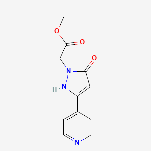 molecular formula C11H11N3O3 B1483967 methyl 2-(5-hydroxy-3-(pyridin-4-yl)-1H-pyrazol-1-yl)acetate CAS No. 2098090-00-5