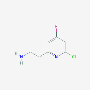 molecular formula C7H8ClFN2 B14839683 2-(6-Chloro-4-fluoropyridin-2-YL)ethanamine 