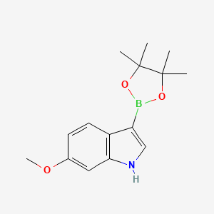 molecular formula C15H20BNO3 B14839690 6-Methoxy-3-(4,4,5,5-tetramethyl-1,3,2-dioxaborolan-2-YL)-indole 