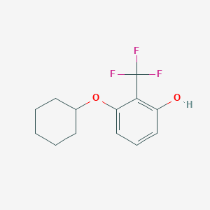 molecular formula C13H15F3O2 B14839699 3-(Cyclohexyloxy)-2-(trifluoromethyl)phenol 