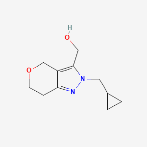 molecular formula C11H16N2O2 B1483973 (2-(Cyclopropylmethyl)-2,4,6,7-tetrahydropyrano[4,3-c]pyrazol-3-yl)methanol CAS No. 2098090-61-8