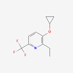 molecular formula C11H12F3NO B14839732 3-Cyclopropoxy-2-ethyl-6-(trifluoromethyl)pyridine 