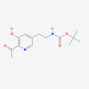 Tert-butyl 2-(6-acetyl-5-hydroxypyridin-3-YL)ethylcarbamate