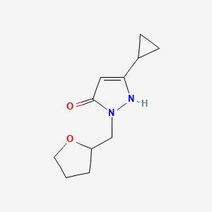 3-cyclopropyl-1-((tetrahydrofuran-2-yl)methyl)-1H-pyrazol-5-ol