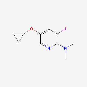 molecular formula C10H13IN2O B14839766 5-Cyclopropoxy-3-iodo-N,N-dimethylpyridin-2-amine 