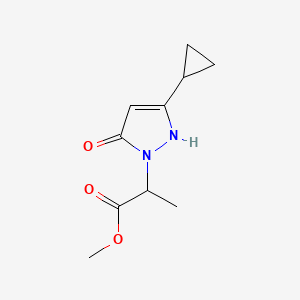 molecular formula C10H14N2O3 B1483977 methyl 2-(3-cyclopropyl-5-hydroxy-1H-pyrazol-1-yl)propanoate CAS No. 2097966-36-2