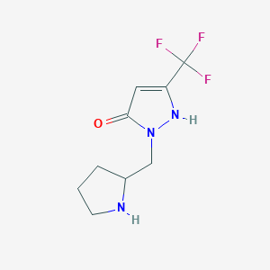 molecular formula C9H12F3N3O B1483979 1-(pyrrolidin-2-ylmethyl)-3-(trifluoromethyl)-1H-pyrazol-5-ol CAS No. 2092514-53-7