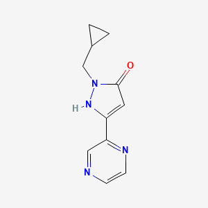 molecular formula C11H12N4O B1483980 1-(cyclopropylmethyl)-3-(pyrazin-2-yl)-1H-pyrazol-5-ol CAS No. 2098020-62-1