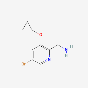 molecular formula C9H11BrN2O B14839826 (5-Bromo-3-cyclopropoxypyridin-2-YL)methanamine 