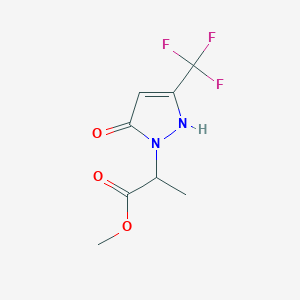 molecular formula C8H9F3N2O3 B1483984 methyl 2-(5-hydroxy-3-(trifluoromethyl)-1H-pyrazol-1-yl)propanoate CAS No. 2098019-55-5