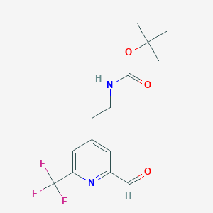 Tert-butyl 2-[2-formyl-6-(trifluoromethyl)pyridin-4-YL]ethylcarbamate