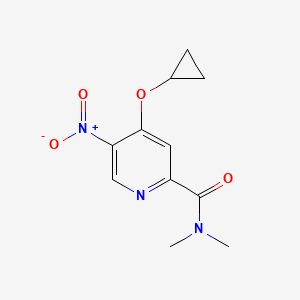 molecular formula C11H13N3O4 B14839864 4-Cyclopropoxy-N,N-dimethyl-5-nitropicolinamide 