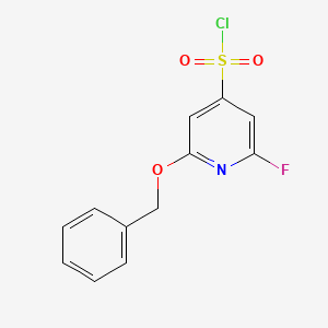 molecular formula C12H9ClFNO3S B14839927 2-(Benzyloxy)-6-fluoropyridine-4-sulfonyl chloride 