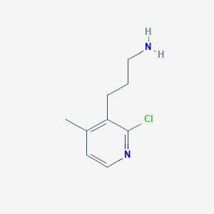 molecular formula C9H13ClN2 B14839973 3-(2-Chloro-4-methylpyridin-3-YL)propan-1-amine 