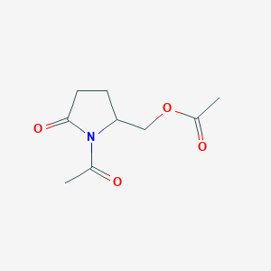 molecular formula C9H13NO4 B014840 5-乙酰氧甲基-N-乙酰-2-吡咯烷酮 CAS No. 887352-10-5