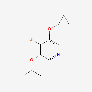 molecular formula C11H14BrNO2 B14840020 4-Bromo-3-cyclopropoxy-5-isopropoxypyridine CAS No. 1243364-89-7