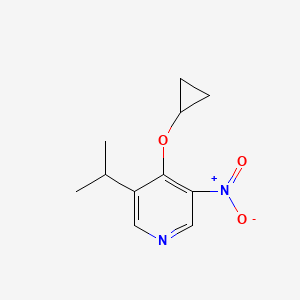 molecular formula C11H14N2O3 B14840043 4-Cyclopropoxy-3-isopropyl-5-nitropyridine 