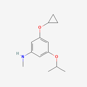 molecular formula C13H19NO2 B14840054 3-Cyclopropoxy-5-isopropoxy-N-methylaniline 