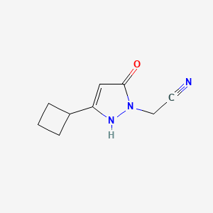 molecular formula C9H11N3O B1484006 2-(3-cyclobutyl-5-hydroxy-1H-pyrazol-1-yl)acetonitrile CAS No. 2092792-45-3