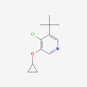 molecular formula C12H16ClNO B14840064 3-Tert-butyl-4-chloro-5-cyclopropoxypyridine 