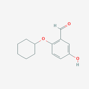 molecular formula C13H16O3 B14840070 2-(Cyclohexyloxy)-5-hydroxybenzaldehyde 