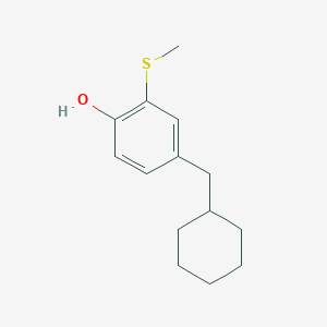 molecular formula C14H20OS B14840076 4-(Cyclohexylmethyl)-2-(methylthio)phenol 