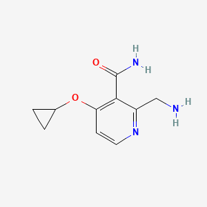 molecular formula C10H13N3O2 B14840084 2-(Aminomethyl)-4-cyclopropoxynicotinamide 