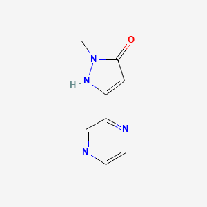 molecular formula C8H8N4O B1484011 1-methyl-3-(pyrazin-2-yl)-1H-pyrazol-5-ol CAS No. 1592683-59-4